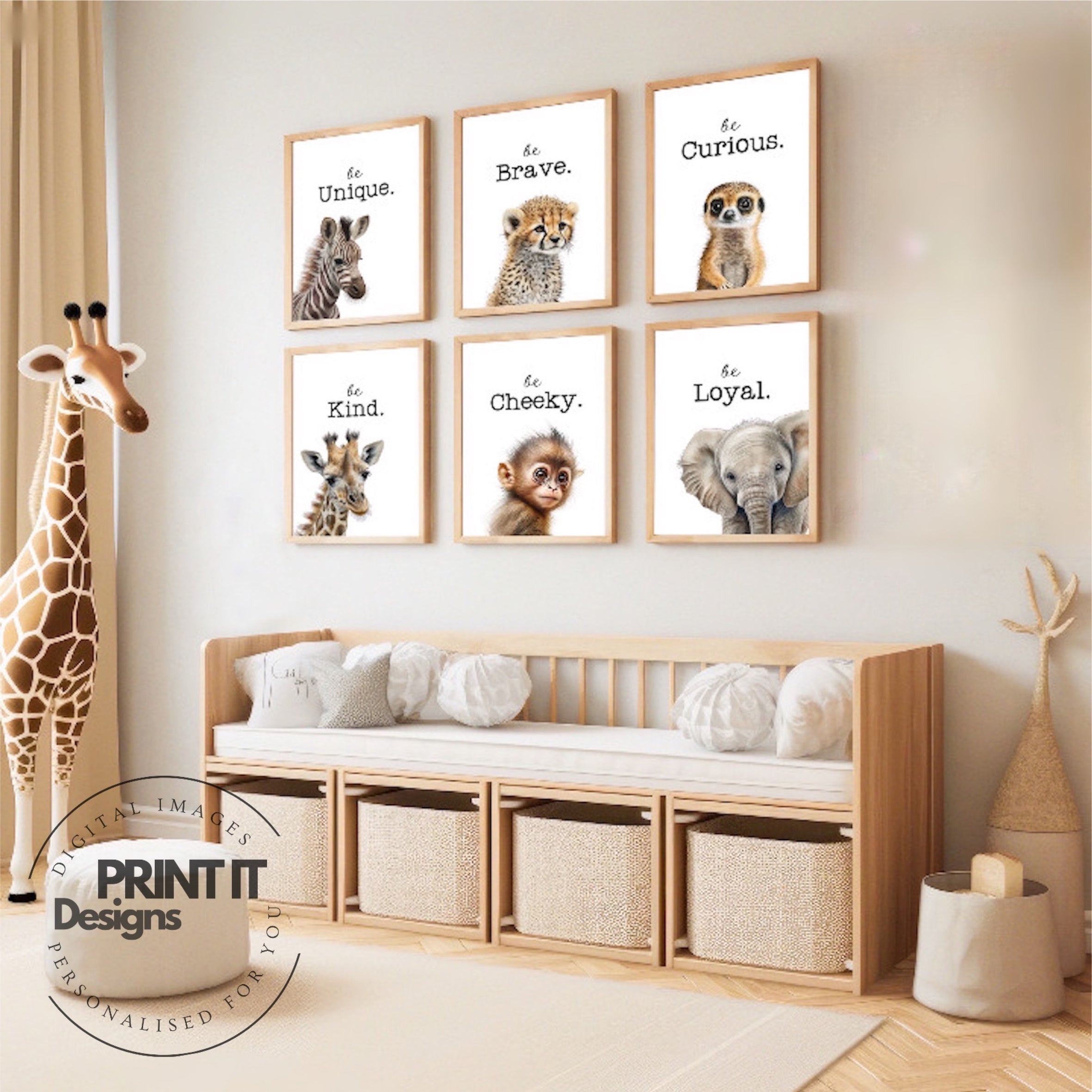 'SAFARI ANIMALS' - SET OF SIX IMAGES – PRINT IT Designs
